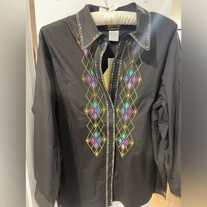 Vintage Bob Mackie Wearable Art button up - NWT